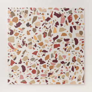 Brauner Terrazzo: vintage, trendiges Muster.