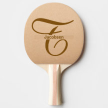 Brauner Tischtennis-Schläger mit Lederoptik und in
