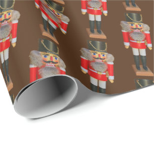 Brauner traditioneller Nussknacker Soldat Weihnach Geschenkpapier