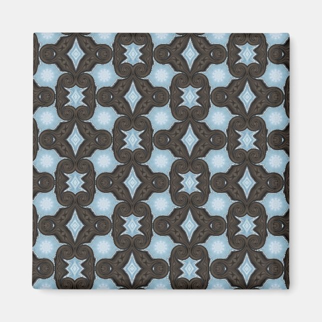 brauner und blauer Mustermagnet Magnet (Vorne)