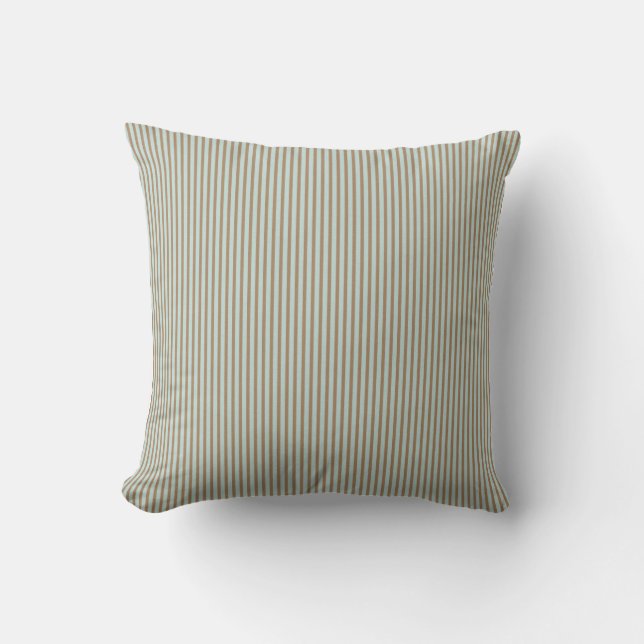 Brauner und blauer Streifen American MOJO Pillow Kissen (Vorderseite)