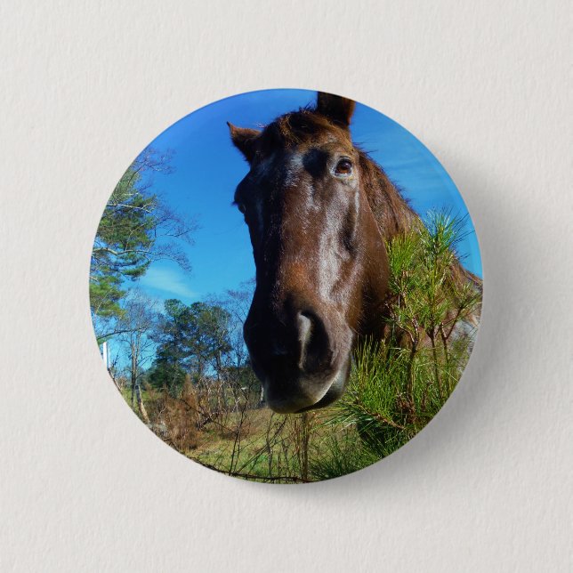 Brauner und cremefarbener Himmel Button (Vorderseite)