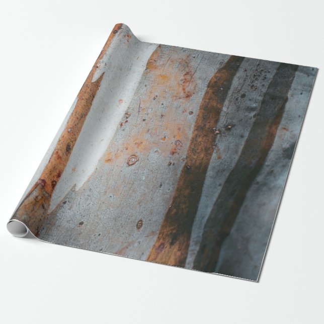 Brauner und grauer Baumstamm Geschenkpapier (Ungerollt)
