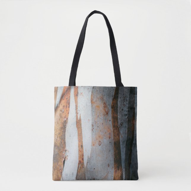 Brauner und grauer Baumstamm Tasche (Vorderseite)