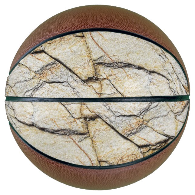 Brauner und schwarz getexturierter Stabstein Basketball (Vorderseite)