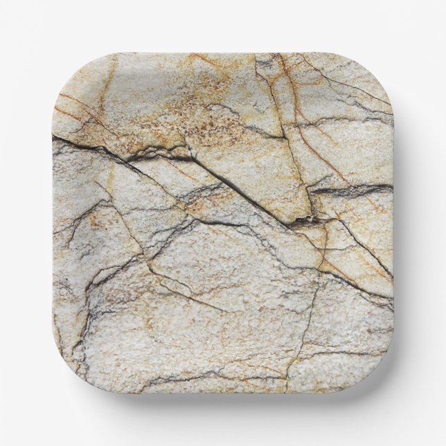 Brauner und schwarz getexturierter Stabstein Pappteller (Vorderseite)