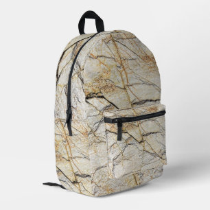 Brauner und schwarzer texturierter Marmorstein Bedruckter Rucksack