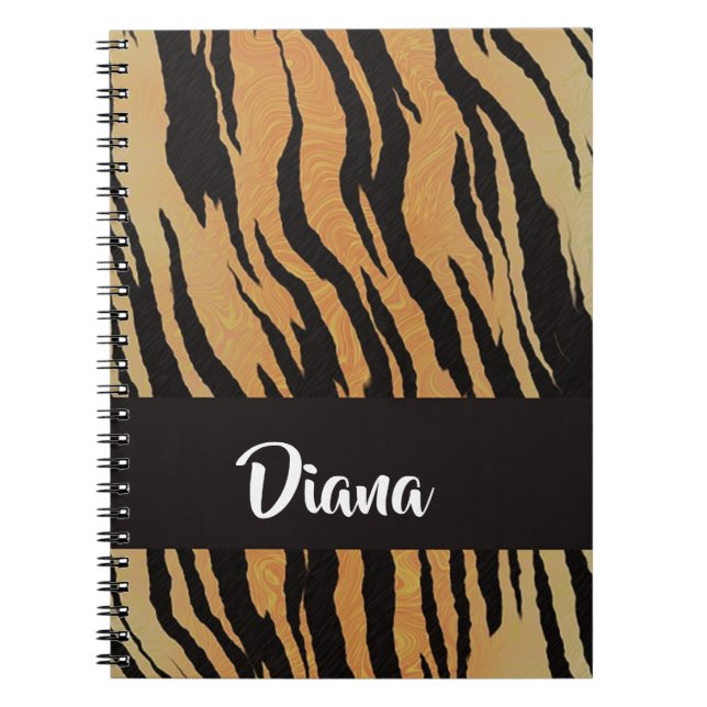 Brauner und schwarzer Tigerprint Notizblock (Vorderseite)