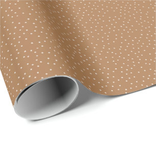 Brauner und warmer weißer Polka-Punkt gestrichen w Geschenkpapier