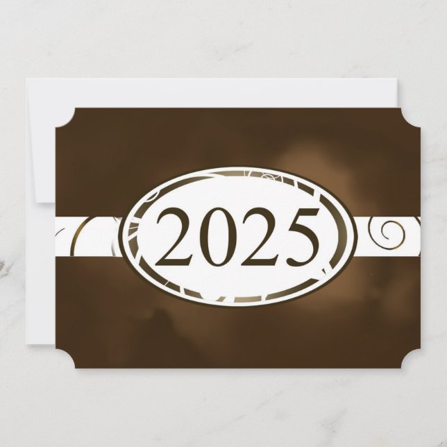 Brauner und weißer Blütenknopf 2025 - Karte (Vorderseite)