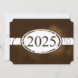Brauner und weißer Blütenknopf 2025 - Karte
