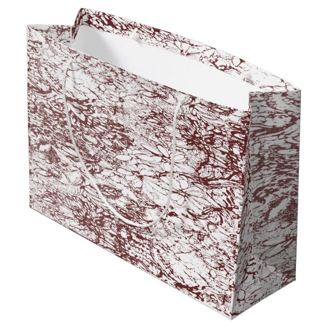brauner und weißer Hintergrund mit grober Textur Große Geschenktüte (Rückseite Schrägansicht)