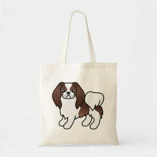 Brauner und weißer japanischer Chin-Cartoon-Hund Tragetasche