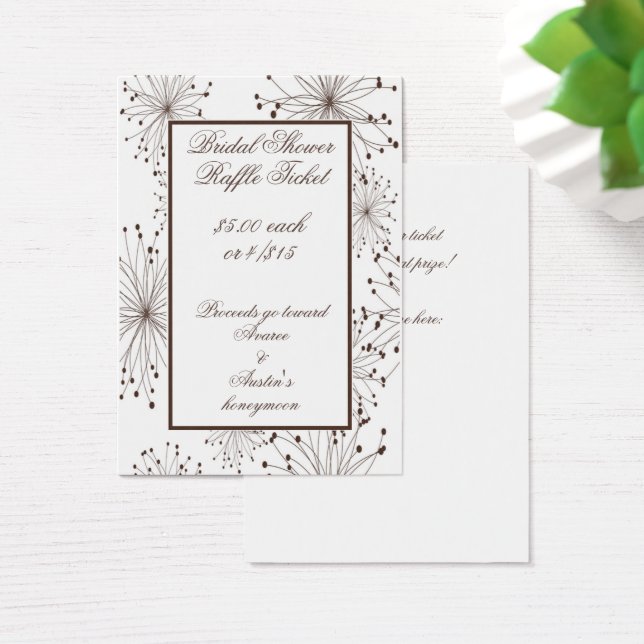 Brauner und weißer Löwenzahn Fluff Raffle (Schreibtisch)