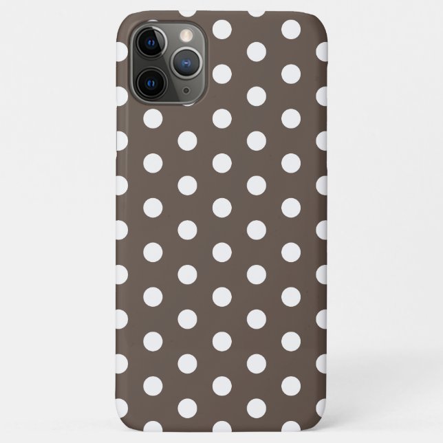 Brauner und weißer Pastellpolka Dot Case-Mate iPhone Hülle (Rückseite)