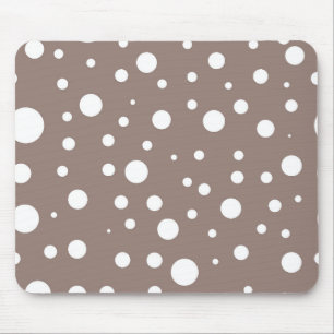 Brauner und weißer Polka-Dot Mousepad