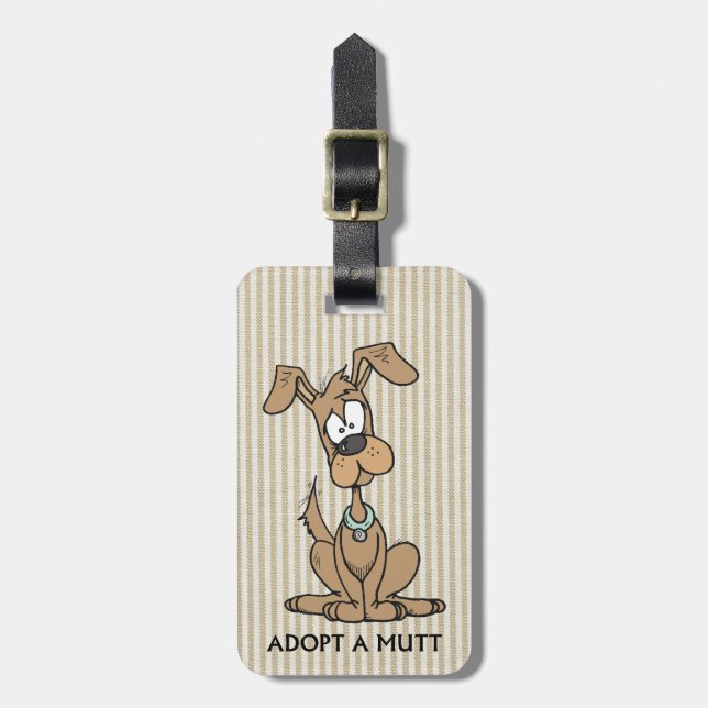Brauner Welpe/adoptier eines Mutters Gepäckanhänger (Vorderseite vertikal)