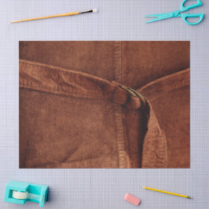 Brauner Wildleder mit Schnürpapier und Schnürpapie Seidenpapier
