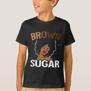 Brauner Zucker Melanin Braune Haut Lippen Schwarze T-Shirt