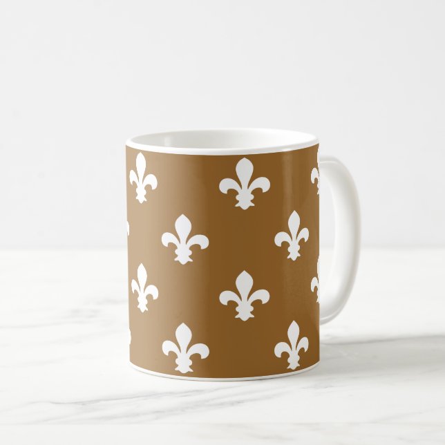 Brauner Zucker - Neutraler Fleur de Lys Kaffeetasse (VorderseiteRechts)