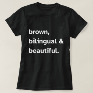 Brauner zweisprachiger schöner T - Shirt, Latina S T-Shirt