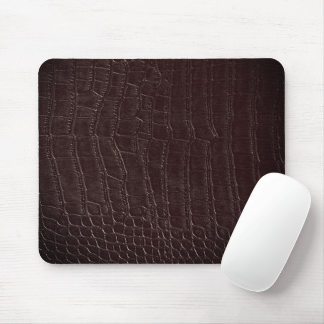Braunes Alligator-Krokodilleder-Imitat Mousepad (Mit Mouse)