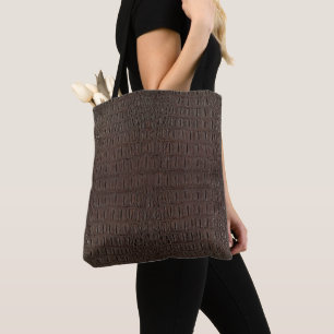 Braunes Alligatorleder-Druckmuster Tasche