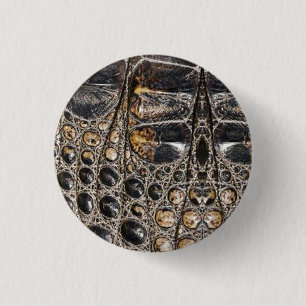 Braunes amerikanisches Alligatorleder-Lederdruck Button