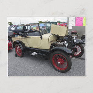 Braunes Antikes Auto Postkarte