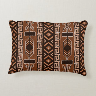 braunes Azteken-Muster Südwestdesign Zierkissen