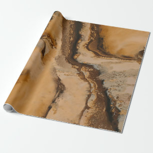 Braunes Beige Flüssigkeit Art flüssiger Marmor Swi Geschenkpapier