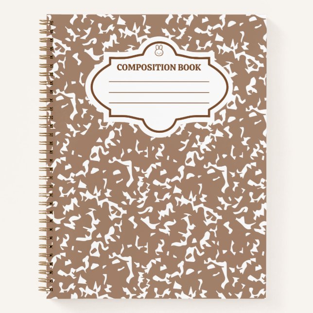 Braunes Beige-Hasen Notizbuch (Vorderseite)