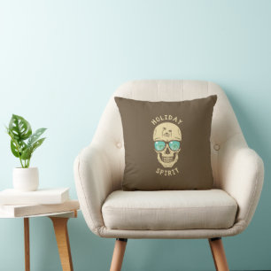 Braunes Beige Retro Holiday Spirit Kissen