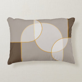 Braunes, Beige, Tan & Gold Abstraktes Armsmuster Dekokissen