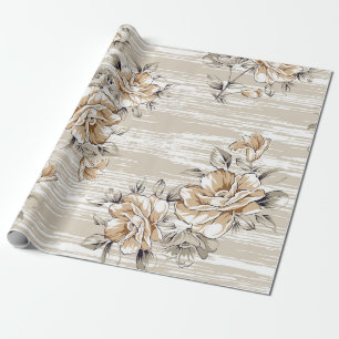braunes Blumenmuster auf Textur Hintergrundmuster Geschenkpapier