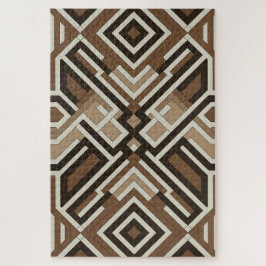 Braunes Diamantlabyrinth | Moderne geometrische Pu