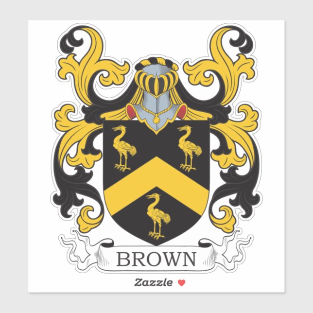 Braunes Familienwappen Aufkleber (Blatt)