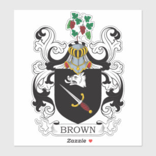 Braunes Familienwappen Aufkleber