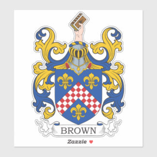 Braunes Familienwappen Aufkleber