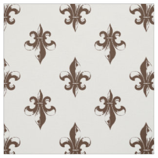 Braunes Fleur-de-Lis-Muster Stoff