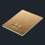 Braunes geometrisches Maschenmuster Monogramm Notizblock<br><div class="desc">Monogram Personalisieren Sie Ihr Notebook-Büromaterial mit Ihrem individuellen Vor- und Namen. Dreieck geometrische Masche mit dunkelbraunem Ober-Farbverlauf.</div>