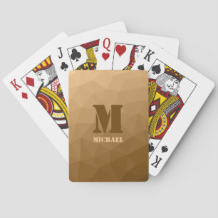 Braunes geometrisches Maschenmuster Monogramm Spielkarten