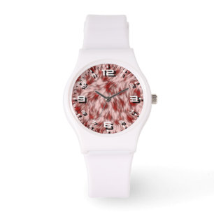 Braunes Gewebe Textur Pelz Design Armbanduhr