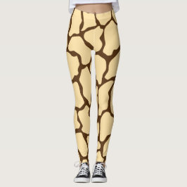 Braunes Giraffenmuster – Minimaler Tierdruck Leggings