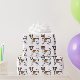 Braunes Glatthaar Jack Russell Terrier Hund Muster Geschenkpapier