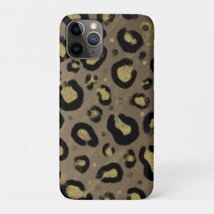 Braunes Gold Glitter & Schwarz Leopard Cheetah Dru Case-Mate iPhone Hülle