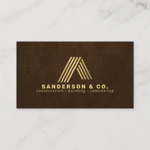Braunes Gold individuelles Logo QR Bauwesen Visitenkarte
