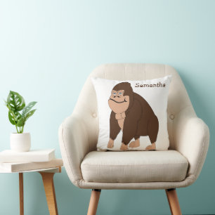 Braunes Gorilla-Design personalisiert Kissen
