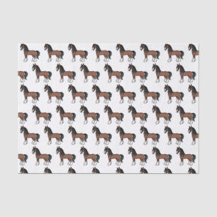 Braunes Gypsy Vanner Clydesdale Shire Horse Muster Seidenpapier