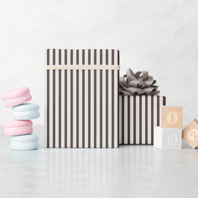 Braunes/hellgraues Streifenpapier Geschenkpapier (Babyparty)